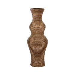 ΔΙΑΚΟΣΜΗΤΙΚΟ ΒΑΖΟ  FL378 PU RATTAN ΓΚΡΙ-ΦΥΣΙΚΟ ΧΡΩΜΑ 60εκ