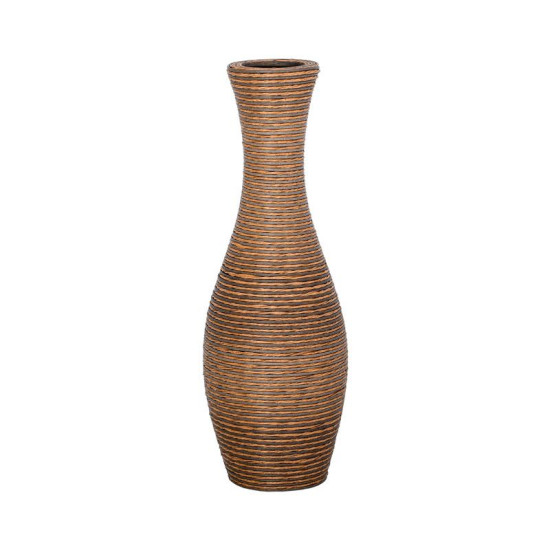 ΔΙΑΚΟΣΜΗΤΙΚΟ ΒΑΖΟ  FL639 PU RATTAN ΓΚΡΙ-ΦΥΣΙΚΟ ΧΡΩΜΑ 70εκ
