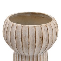 ΔΙΑΚΟΣΜΗΤΙΚΟ ΒΑΖΟ ΤΣΙΜΕΝΤΕΝΙΟ  FL15773 ΜΠΕΖ-ΓΚΡΙ ΜΕ TAUPE ΛΕΠΤΟΜΕΡΕΙΕΣ ΧΡΩΜΑ 23x38εκ