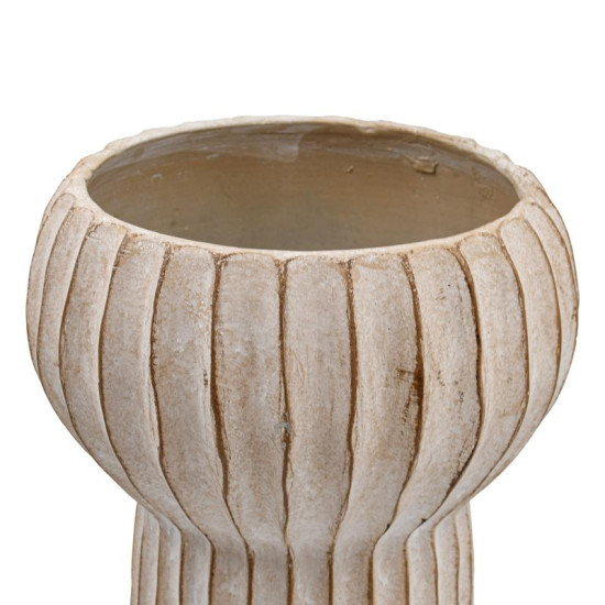 ΔΙΑΚΟΣΜΗΤΙΚΟ ΒΑΖΟ ΤΣΙΜΕΝΤΕΝΙΟ  FL15773 ΜΠΕΖ-ΓΚΡΙ ΜΕ TAUPE ΛΕΠΤΟΜΕΡΕΙΕΣ ΧΡΩΜΑ 23x38εκ