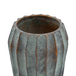 ΔΙΑΚΟΣΜΗΤΙΚΟ ΒΑΖΟ ΤΣΙΜΕΝΤΕΝΙΟ  FL22424 ΑΝΘΡΑΚΙ-ΠΡΑΣΙΝΟ ΜΕ ΜΠΡΟΝΖΕ ΛΕΠΤΟΜΕΡΕΙΕΣ ΧΡΩΜΑ 15x24εκ