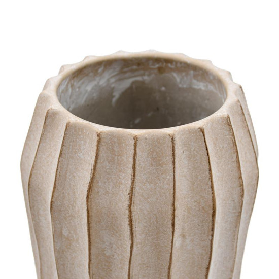 ΔΙΑΚΟΣΜΗΤΙΚΟ ΒΑΖΟ ΤΣΙΜΕΝΤΕΝΙΟ  FL22424 ΜΠΕΖ-ΓΚΡΙ ΜΕ TAUPE ΛΕΠΤΟΜΕΡΕΙΕΣ ΧΡΩΜΑ 15x24εκ