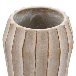 ΔΙΑΚΟΣΜΗΤΙΚΟ ΒΑΖΟ ΤΣΙΜΕΝΤΕΝΙΟ  FL22424 ΜΠΕΖ-ΓΚΡΙ ΜΕ TAUPE ΛΕΠΤΟΜΕΡΕΙΕΣ ΧΡΩΜΑ 18x31εκ