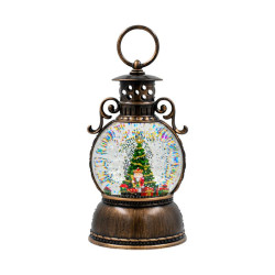 ΔΙΑΚΟΣΜΗΤΙΚΟ ΧΡΙΣΤΟΥΓΕΝΝΙΑΤΙΚΟ ΦΑΝΑΡΙ  FL2112 ΠΕΡΙΣΤΡΕΦΟΜΕΝΟ ΣΧΕΔΙΟ ΜΕ ΜΟΥΣΙΚΗ & USB ΧΡΥΣΟ 11x11x20εκ