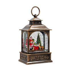 ΔΙΑΚΟΣΜΗΤΙΚΟ ΧΡΙΣΤΟΥΓΕΝΝΙΑΤΙΚΟ ΦΑΝΑΡΙ  FL24077 ΜΕ ΜΟΥΣΙΚΗ & USB ΧΡΥΣΟ 14x14x22εκ