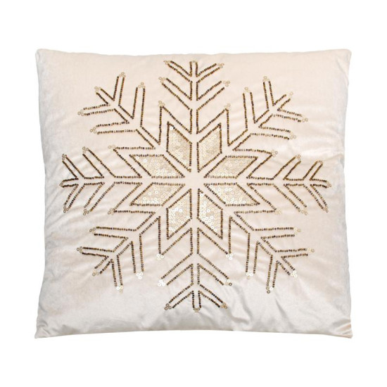 ΔΙΑΚΟΣΜΗΤΙΚΟ ΧΡΙΣΤΟΥΓΕΝΝΙΑΤΙΚΟ ΜΑΞΙΛΑΡΙ  FL414 ΜΠΕΖ ΜΕ ΧΡΥΣΟ 45x45x5εκ