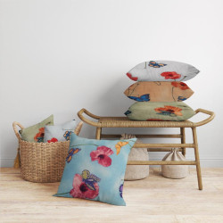 ΔΙΑΚΟΣΜΗΤΙΚΟ ΜΑΞΙΛΑΡΙ "Butterfly" ΜΠΛΕ-ΣΙΕΛ 45x45x10εκ