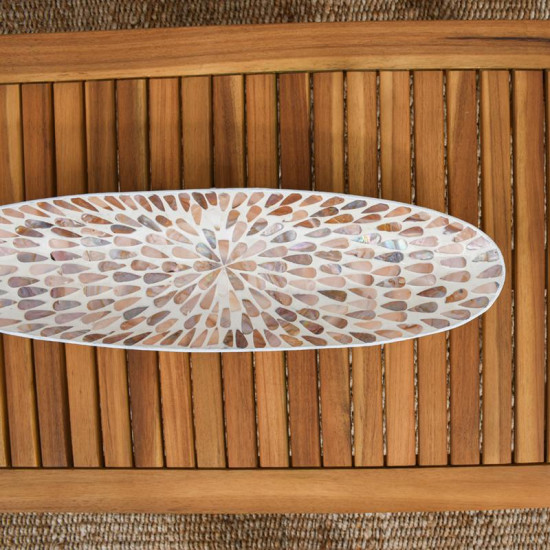 ΔΙΑΚΟΣΜΗΤΙΚΟ ΜΠΩΛ BAMBOO-ΚΟΧΥΛΙ TEAR DROP  FL01 ΜΠΕΖ-ΚΑΦΕ-ΛΕΥΚΟ ΧΡΩΜΑ 54x15x7εκ