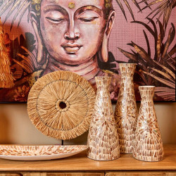 ΔΙΑΚΟΣΜΗΤΙΚΟ ΜΠΩΛ BAMBOO-ΚΟΧΥΛΙ TEAR DROP  FL01 ΜΠΕΖ-ΚΑΦΕ-ΛΕΥΚΟ ΧΡΩΜΑ 54x15x7εκ