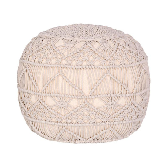 ΔΙΑΚΟΣΜΗΤΙΚΟ ΠΟΥΦ ΜΑΚΡΑΜΕ  ΦΥΣΙΚΟ ΧΡΩΜΑ 45x45x40εκ