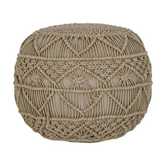 ΔΙΑΚΟΣΜΗΤΙΚΟ ΠΟΥΦ ΜΑΚΡΑΜΕ  ΜΠΕΖ ΧΡΩΜΑ 45x45x40εκ