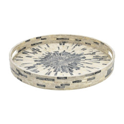 ΔΙΑΚΟΣΜΗΤΙΚΟΣ ΔΙΣΚΟΣ ΒΑΜΒΟΟ-ΚΟΧΥΛΙ  FL01 ΓΚΡΙ-ΛΕΥΚΟ ΧΡΩΜΑ 40εκ