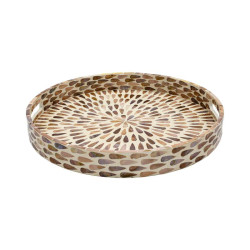 ΔΙΑΚΟΣΜΗΤΙΚΟΣ ΔΙΣΚΟΣ MDF-ΚΟΧΥΛΙ TEAR DROP  FL01 ΜΠΕΖ-ΚΑΦΕ-ΛΕΥΚΟ ΧΡΩΜΑ 30εκ