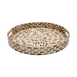 ΔΙΑΚΟΣΜΗΤΙΚΟΣ ΔΙΣΚΟΣ MDF-ΚΟΧΥΛΙ TEAR DROP  FL01 ΜΠΕΖ-ΚΑΦΕ-ΛΕΥΚΟ ΧΡΩΜΑ 35εκ