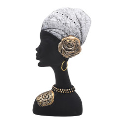 ΕΠΙΤΡΑΠΕΖΙΑ ΔΙΑΚΟΣΜΗΤΙΚΗ ΦΙΓΟΥΡΑ  FL98490 African lady ΜΑΥΡΟ-ΛΕΥΚΟ ΧΡΩΜΑ 15x5x30εκ