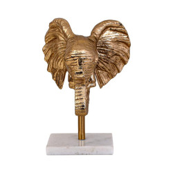 ΕΠΙΤΡΑΠΕΖΙΑ ΔΙΑΚΟΣΜΗΤΙΚΗ ΦΙΓΟΥΡΑ  Elephant Head ΑΝΤΙΚΕ ΧΡΥΣΟ ΧΡΩΜΑ 17x14x24εκ