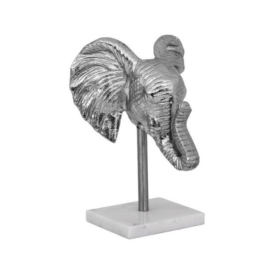 ΕΠΙΤΡΑΠΕΖΙΑ ΔΙΑΚΟΣΜΗΤΙΚΗ ΦΙΓΟΥΡΑ  Elephant Head ΝΙΚΕΛ ΧΡΩΜΑ 17x14x24εκ