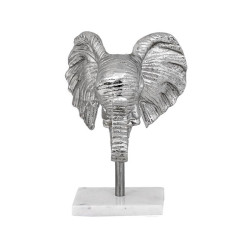 ΕΠΙΤΡΑΠΕΖΙΑ ΔΙΑΚΟΣΜΗΤΙΚΗ ΦΙΓΟΥΡΑ  Elephant Head ΝΙΚΕΛ ΧΡΩΜΑ 17x14x24εκ