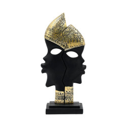 ΕΠΙΤΡΑΠΕΖΙΑ ΔΙΑΚΟΣΜΗΤΙΚΗ ΦΙΓΟΥΡΑ " African "  FL240305 ΜΑΥΡΟ-ΧΡΥΣΟ ΧΡΩΜΑ 15x7x31εκ