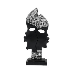 ΕΠΙΤΡΑΠΕΖΙΑ ΔΙΑΚΟΣΜΗΤΙΚΗ ΦΙΓΟΥΡΑ " African "  FL240305 ΜΑΥΡΟ-ΛΕΥΚΟ ΧΡΩΜΑ 15x7x31εκ