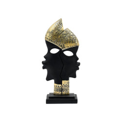 ΕΠΙΤΡΑΠΕΖΙΑ ΔΙΑΚΟΣΜΗΤΙΚΗ ΦΙΓΟΥΡΑ " African "  FL240306 ΜΑΥΡΟ-ΧΡΥΣΟ ΧΡΩΜΑ 12x6x25εκ