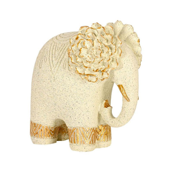 ΕΠΙΤΡΑΠΕΖΙΑ ΔΙΑΚΟΣΜΗΤΙΚΗ ΦΙΓΟΥΡΑ  FL25043 ELEPHANT ΛΕΥΚΟ-ΧΡΥΣΟ ΧΡΩΜΑ 17x11x17εκ