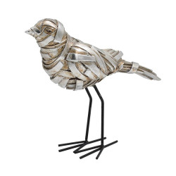 ΕΠΙΤΡΑΠΕΖΙΑ ΔΙΑΚΟΣΜΗΤΙΚΗ ΦΙΓΟΥΡΑ  FL25089 ΠΟΥΛΙ ΑΣΗΜΙ-ΜΑΥΡΟ ΧΡΩΜΑ 20x7x17εκ