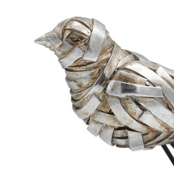 ΕΠΙΤΡΑΠΕΖΙΑ ΔΙΑΚΟΣΜΗΤΙΚΗ ΦΙΓΟΥΡΑ  FL25089 ΠΟΥΛΙ ΑΣΗΜΙ-ΜΑΥΡΟ ΧΡΩΜΑ 20x7x17εκ