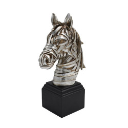 ΕΠΙΤΡΑΠΕΖΙΑ ΔΙΑΚΟΣΜΗΤΙΚΗ ΦΙΓΟΥΡΑ  FL25092 ΑΛΟΓΟ ΑΣΗΜΙ-ΜΑΥΡΟ ΧΡΩΜΑ 20x11x33εκ