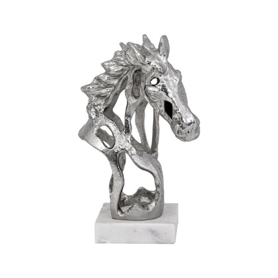 ΕΠΙΤΡΑΠΕΖΙΑ ΔΙΑΚΟΣΜΗΤΙΚΗ ΦΙΓΟΥΡΑ  Horse ΝΙΚΕΛ ΧΡΩΜΑ 18x14x26εκ