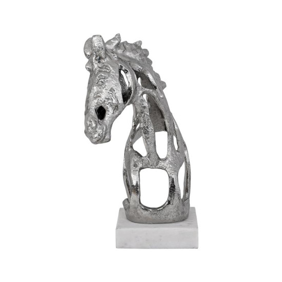 ΕΠΙΤΡΑΠΕΖΙΑ ΔΙΑΚΟΣΜΗΤΙΚΗ ΦΙΓΟΥΡΑ  Horse ΝΙΚΕΛ ΧΡΩΜΑ 18x14x26εκ