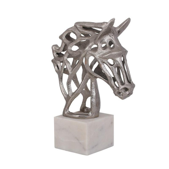 ΕΠΙΤΡΑΠΕΖΙΑ ΔΙΑΚΟΣΜΗΤΙΚΗ ΦΙΓΟΥΡΑ  Horse ΝΙΚΕΛ ΧΡΩΜΑ 24x10x30εκ