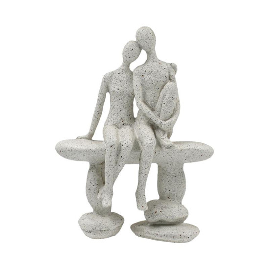 ΕΠΙΤΡΑΠΕΖΙΑ ΔΙΑΚΟΣΜΗΤΙΚΗ ΦΙΓΟΥΡΑ "ΖΕΥΓΑΡΙ"  FL240911 ΜΠΕΖ ΧΡΩΜΑ 15x8x21εκ