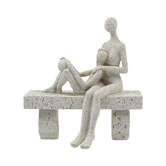 ΕΠΙΤΡΑΠΕΖΙΑ ΔΙΑΚΟΣΜΗΤΙΚΗ ΦΙΓΟΥΡΑ "ΖΕΥΓΑΡΙ"  FL243321 ΜΠΕΖ ΧΡΩΜΑ 15x8x21εκ