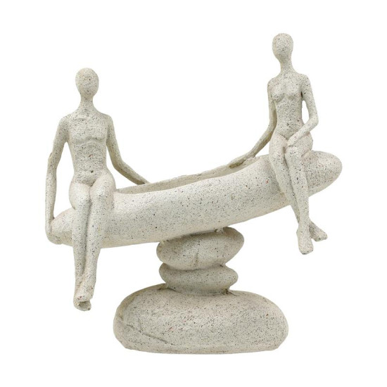 ΕΠΙΤΡΑΠΕΖΙΑ ΔΙΑΚΟΣΜΗΤΙΚΗ ΦΙΓΟΥΡΑ "ΖΕΥΓΑΡΙ"  FL243328 ΜΠΕΖ ΧΡΩΜΑ 21x11x22εκ