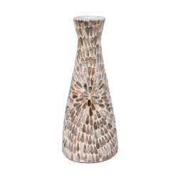 ΕΠΙΤΡΑΠΕΖΙΟ ΒΑΖΟ BAMBOO-ΚΟΧΥΛΙ TEAR DROP  FL03 ΜΠΕΖ-ΚΑΦΕ-ΛΕΥΚΟ ΧΡΩΜΑ 18x43εκ