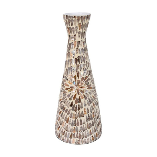 ΕΠΙΤΡΑΠΕΖΙΟ ΒΑΖΟ BAMBOO-ΚΟΧΥΛΙ TEAR DROP  FL03 ΜΠΕΖ-ΚΑΦΕ-ΛΕΥΚΟ ΧΡΩΜΑ 20x50εκ