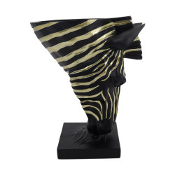 ΕΠΙΤΡΑΠΕΖΙΟ ΒΑΖΟ  "Zebra" ΜΑΥΡΟ-ΧΡΥΣΟ ΧΡΩΜΑ 21,5x13x25,5εκ