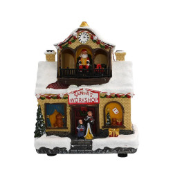 ΕΠΙΤΡΑΠΕΖΙΟ ΧΡΙΣΤΟΥΓΕΝΝΙΑΤΙΚΟ ΔΙΩΡΟΦΟ ΣΠΙΤΙ  FL23017 ME LED-ΜΟΥΣΙΚΗ ΚΑΙ ΚΙΝΗΣΗ  ΛΕΥΚΟ -ΧΡΥΣΟ 17x13x21εκ