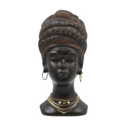 ΕΠΙΤΡΑΠΕΖΙΟ ΔΙΑΚΟΣΜΗΤΙΚΟ "AFRICAN WOMAN"  FL2446 ΚΑΦΕ-ΧΡΥΣΟ ΧΡΩΜΑ 14x16x28εκ