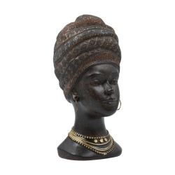 ΕΠΙΤΡΑΠΕΖΙΟ ΔΙΑΚΟΣΜΗΤΙΚΟ "AFRICAN WOMAN"  FL2446 ΚΑΦΕ-ΧΡΥΣΟ ΧΡΩΜΑ 14x16x28εκ