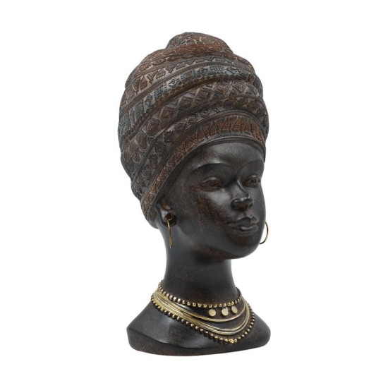ΕΠΙΤΡΑΠΕΖΙΟ ΔΙΑΚΟΣΜΗΤΙΚΟ "AFRICAN WOMAN"  FL2446 ΚΑΦΕ-ΧΡΥΣΟ ΧΡΩΜΑ 14x16x28εκ