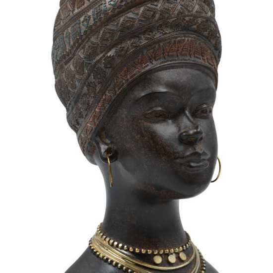 ΕΠΙΤΡΑΠΕΖΙΟ ΔΙΑΚΟΣΜΗΤΙΚΟ "AFRICAN WOMAN"  FL2446 ΚΑΦΕ-ΧΡΥΣΟ ΧΡΩΜΑ 14x16x28εκ