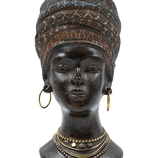 ΕΠΙΤΡΑΠΕΖΙΟ ΔΙΑΚΟΣΜΗΤΙΚΟ "AFRICAN WOMAN"  FL2447 ΚΑΦΕ-ΧΡΥΣΟ ΧΡΩΜΑ 11x13x23εκ
