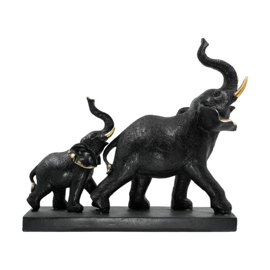 ΕΠΙΤΡΑΠΕΖΙΟ ΔΙΑΚΟΣΜΗΤΙΚΟ ΕΛΕΦΑΝΤΑΣ  FL19026 ΜΑΥΡΟ-ΧΡΥΣΟ ΧΡΩΜΑ 31x10x26εκ