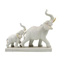 ΕΠΙΤΡΑΠΕΖΙΟ ΔΙΑΚΟΣΜΗΤΙΚΟ ΕΛΕΦΑΝΤΑΣ  FL19026 ΜΠΕΖ-ΧΡΥΣΟ ΧΡΩΜΑ 31x10x26εκ