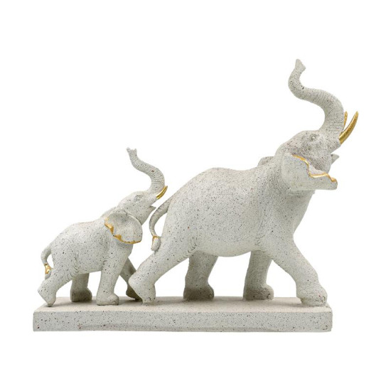 ΕΠΙΤΡΑΠΕΖΙΟ ΔΙΑΚΟΣΜΗΤΙΚΟ ΕΛΕΦΑΝΤΑΣ  FL19026 ΜΠΕΖ-ΧΡΥΣΟ ΧΡΩΜΑ 31x10x26εκ