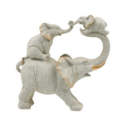 ΕΠΙΤΡΑΠΕΖΙΟ ΔΙΑΚΟΣΜΗΤΙΚΟ ΕΛΕΦΑΝΤΑΣ  FL221003 ΜΠΕΖ-ΧΡΥΣΟ ΧΡΩΜΑ21x9x21εκ