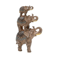 ΕΠΙΤΡΑΠΕΖΙΟ ΔΙΑΚΟΣΜΗΤΙΚΟ ΕΛΕΦΑΝΤΑΣ  FL2445 ΚΑΦΕ-ΧΡΥΣΟ ΧΡΩΜΑ 20x8x31εκ