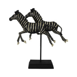 ΕΠΙΤΡΑΠΕΖΙΟ ΔΙΑΚΟΣΜΗΤΙΚΟ  "2 Zebras" ΜΑΥΡΟ-ΧΡΥΣΟ ΧΡΩΜΑ 34x9,5x34,5εκ